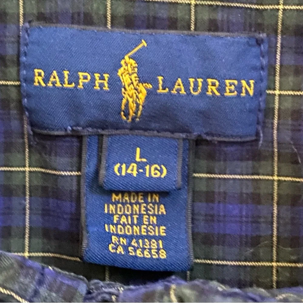Ralph Lauren Boys’ Sz L (14-16) Plaid Cotton Oxford‎ Shirt